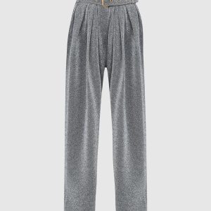 Silver trousers with pintucks and lurex Balmain