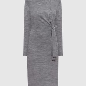 Gray melange dress with wool Peserico