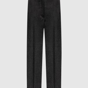 Grey wool trousers with lapels Peserico