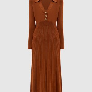 Brown midi dress Twinset