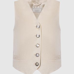 Beige vest with linen Peserico