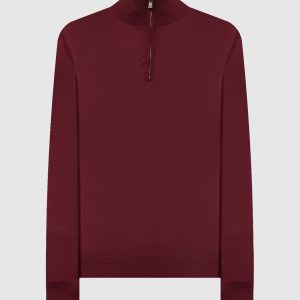 Burgundy wool jumper ISAIA