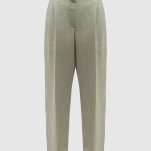 Gray linen pants with monil chain Brunello Cucinelli