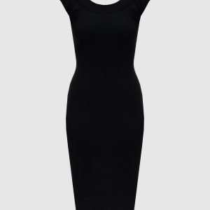 Black dress with an open back Versace