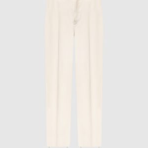 Beige pants made of wool with stripes WARDROBE.NYC