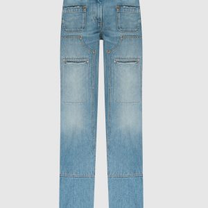 Blue distressed cargo jeans Palm Angels