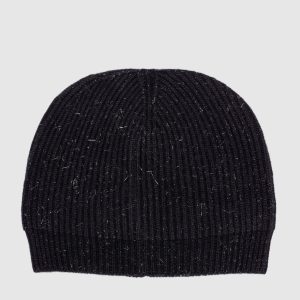 Black hat with wool and silk with lurex Peserico