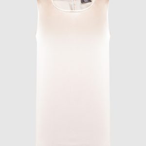Beige silk top with monil chain Peserico