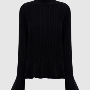 Black golf with patterned wool Twinset