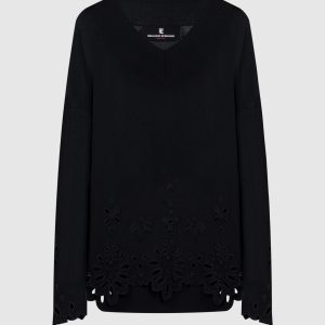 Black pullover with lace Ermanno Scervino