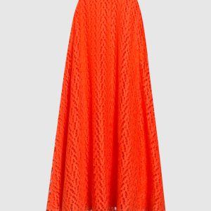 Orange perforated skirt Valentino