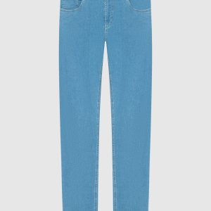 Blue jeans with logo Enrico Mandelli