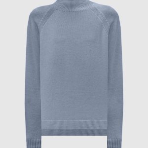 Gray sweater made of wool, silk and cashmere with an asymmetric cut Peserico
