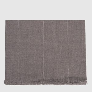 Gray wool scarf with monil chain Peserico