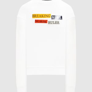 White insulated sweatshirt with print Palm Angels