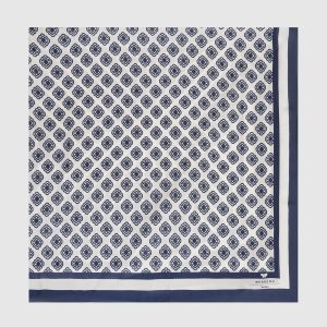 Blue SARONG scarf with branded silk print Max Mara Weekend