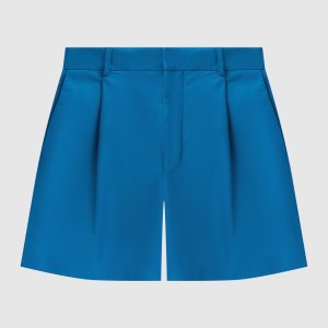 Blue leather shorts Simonetta Ravizza