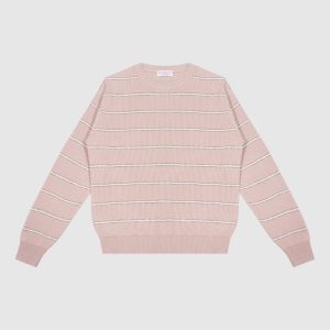 Children's beige striped lurex jumper Brunello Cucinelli