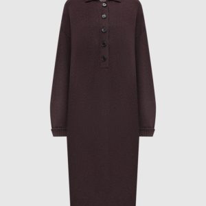 Brown midi dress with wool Twinset