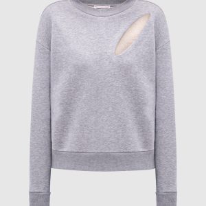 Gray crew neck sweatshirt with logo embroidery Alexander McQueen