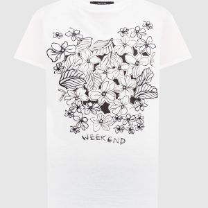 BORA white T-shirt with floral print Max Mara Weekend