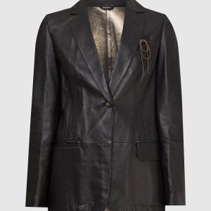 Black leather jacket Brunello Cucinelli