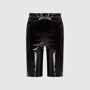 Black leather shorts David Koma