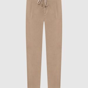 Beige pants with logo patch Peserico
