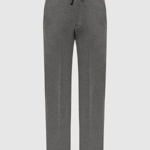 Gray wool trousers with logo engraving Enrico Mandelli