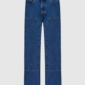 Blue jeans with logo monogram Palm Angels