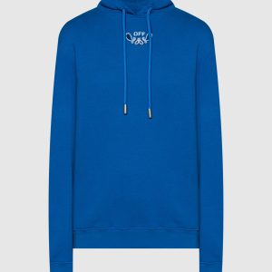 Blue hoodie with embroidery Off-White
