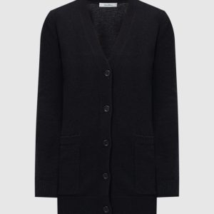 VILLAR blue wool and cashmere cardigan with 1951 sequin appliqué Max Mara