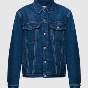 Blue denim jacket with a distressed effect Off-White