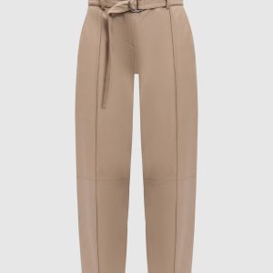 Light beige leather trousers Yves Salomon