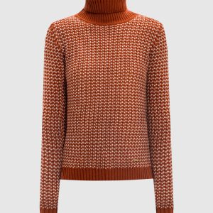 Orange patterned cashmere sweater Enrico Mandelli