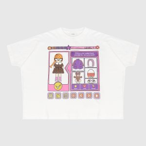 White T-shirt with print Fendi