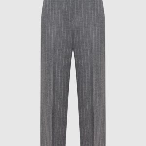 Gray striped wool pants Peserico