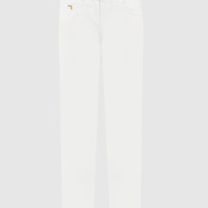 White jeans with textured logo Palm Angels