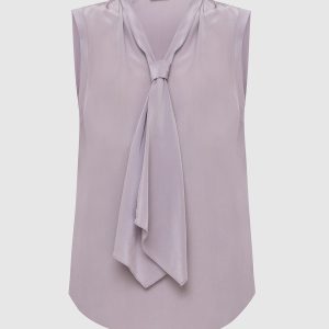 Lilac silk top Brunello Cucinelli