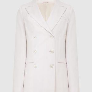 Double-breasted wool jacket with chains Brunello Cucinelli