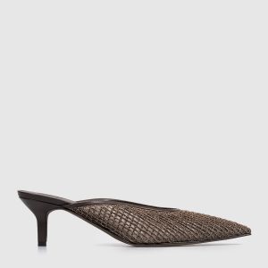 Brown mules with a monil chain Brunello Cucinelli