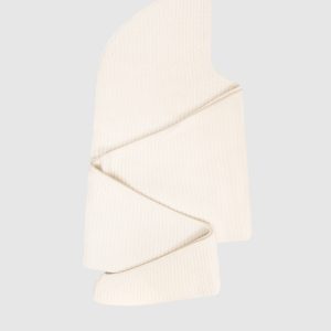 White cashmere hooded scarf Babe Pay Pls