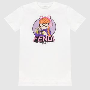 Children's white t-shirt Fendi