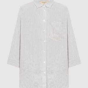 PANETTO white striped linen shirt Max Mara Weekend