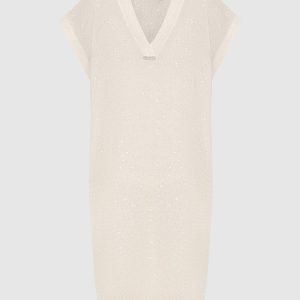 Light beige linen and silk dress Brunello Cucinelli