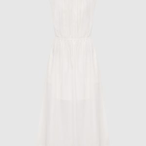 Aphrodite yellow midi dress with silk Lou Lou Studio