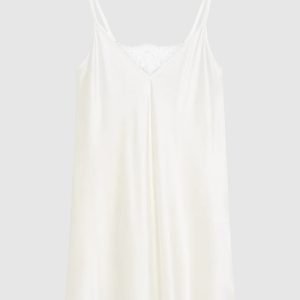 White silk nightgown with lace Dore & Rose