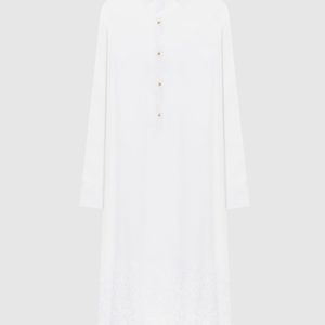 White MELA shirt dress with embroidered frame Max Mara