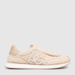 Beige DG Cushion logo leather sneakers Dolce&Gabbana