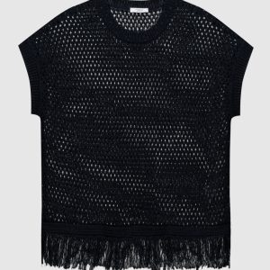 Blue openwork vest with linen Peserico